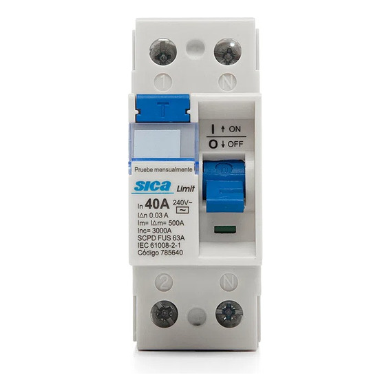 Disyuntor Interruptor Diferencial Bipolar 2x40a Sica 30ma