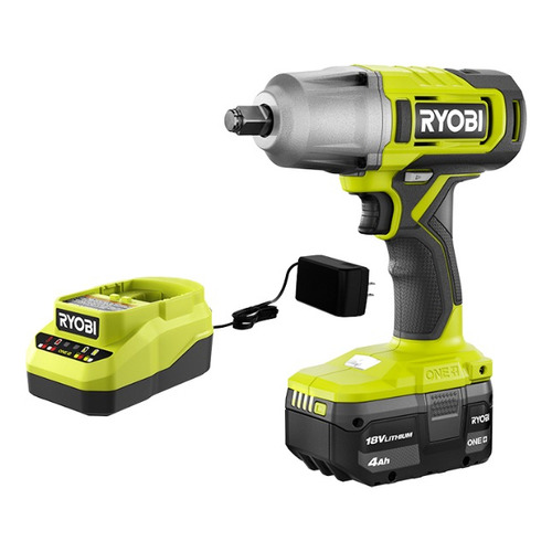 Ryobi Llave De Impacto 18v 4ah 1/2 13mm Pistola Recargable Color Verde lima Frecuencia 60hz