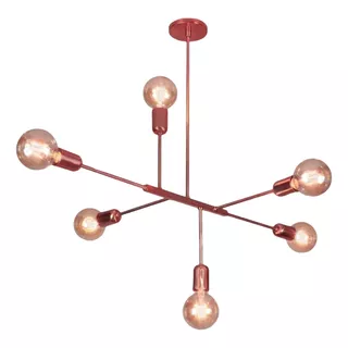 Lustre Pendente Sputnik Moderno Assimétrico Rose Gold