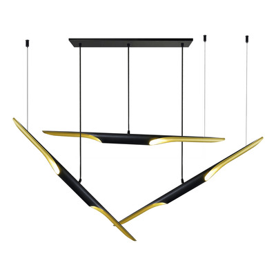Lampara Colgante Galia 6 Luces Diseño G9 Negro Dorado Nk