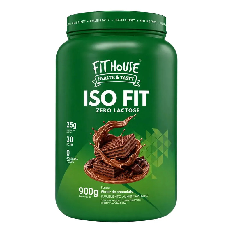 Iso Fit Proteina Isolada Zero Lactose Fit House 900g Wafer De Chocolate