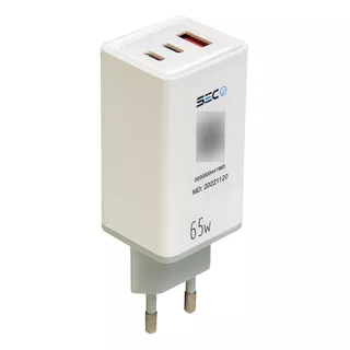 Cargador Usb-c Carga Rapida 65w Tecmaster Apto Para Mac Color Blanco