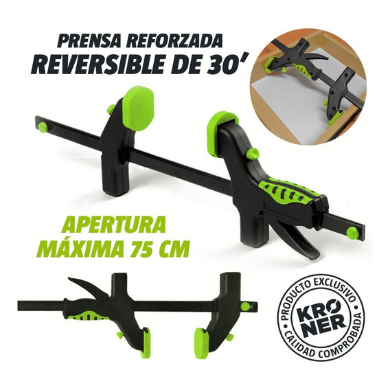 Prensa Rapida Y Reforzada Sargento Reversible 30  Ajustable