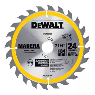 Disco Sierra 7-1/4'' 24 Dientes Para Madera Dewalt Dwa03080