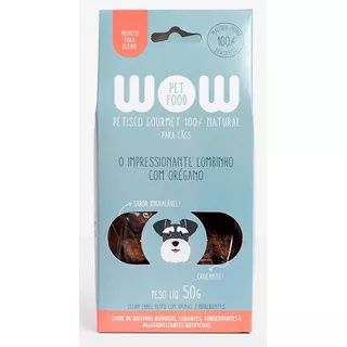 Petisco Natural Wow Pet Food Lombinho Com Oregano Cães 50g