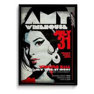 Quadro Decorativo Amy Winehouse Poster Ny 32x24cm