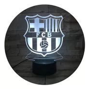 Lámpara De Mesa 3d Barcelona Fútbol Club Base Negra