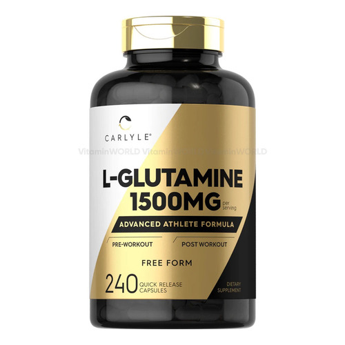 L Glutamina 240 Capsulas De 1500mg Carlyle Hecho Usa Sabor Sin sabor