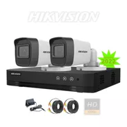 Kit Seguridad Hikvision Dvr 4ch + 2 Camaras 2mp Ext Cables 