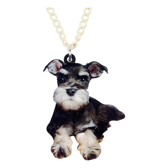 Doway Acrílico Charm Lindo Mini Schnauzer Perro Colgante Col