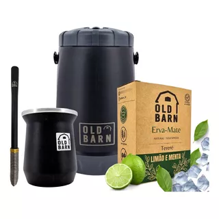 Kit Tereré Old Barn Garrafa Cuia Alumínio Bomba Inox Erva