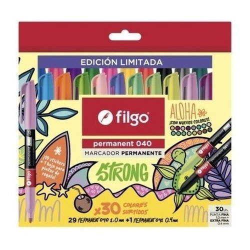 Marcadores Filgo Permanente Strong X 30 Aloha Tipo Sharpie