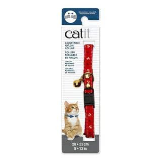 Catit Collar Ajustable Gato Diseño Rojo Con Anclas