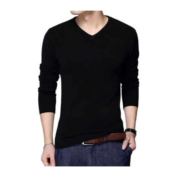 Sweater Hombre Escote En V Varios Colores S M L Xl