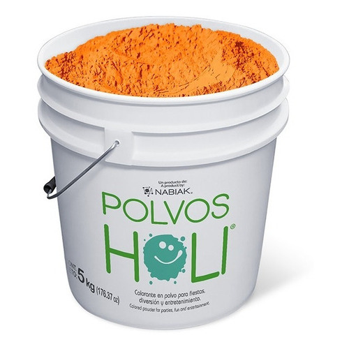 Cubeta Polvo Holi 5kg Frutal Olor Color Carreras Evento 1pz Color Naranja Durazno