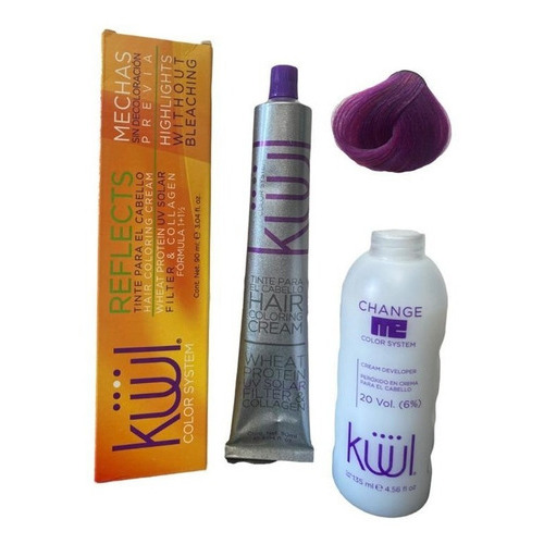 Tinta Kuul Color Reflects Violeta 90ml + Oxidante Activador