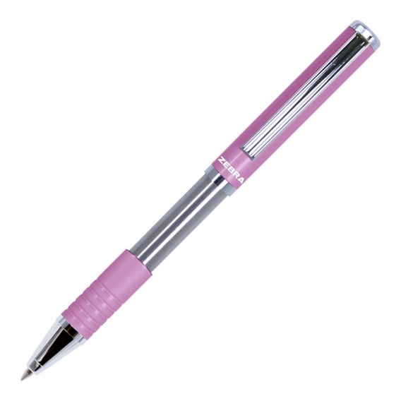 Bolígrafo Deslizable Pluma Slide Pen Punto Mediano Zebra. Color Del Exterior Rosa Color De La Tinta Negro