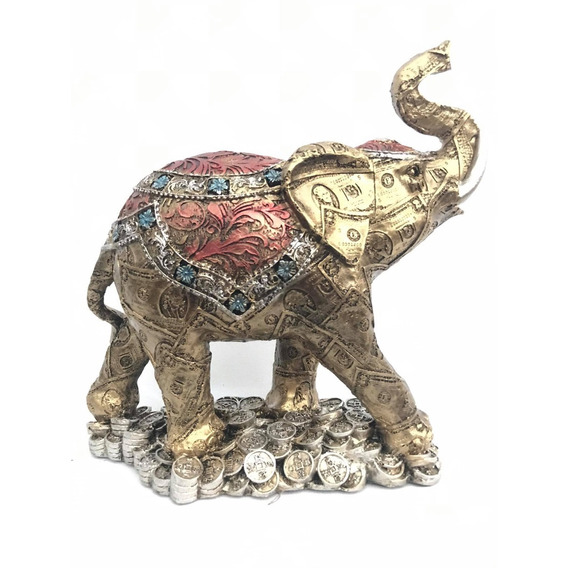 Figura Decorativa Elefante De La Abundancia Dólares 