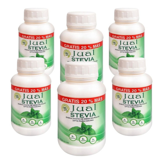 Stevia En Polvo Jual Vegano Endulzante Sin Tacc 110g Pack X6