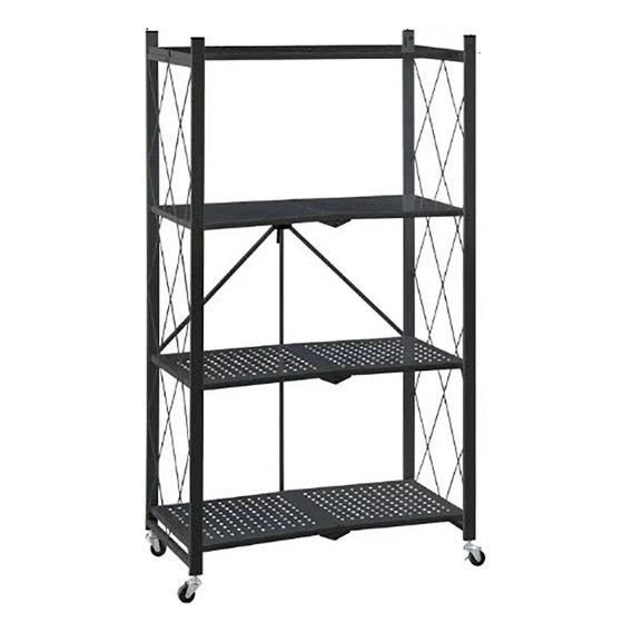 Rack Estantería Metálico Plegable 4 Estantes Con Ruedas