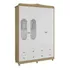 Armario infantil Peroba de Noah Furniture, color blanco brillante y roble