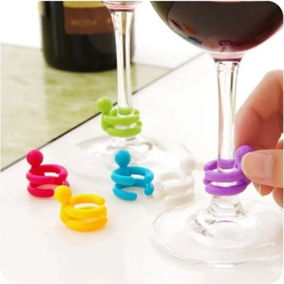 2 Marcador Silicone Para Taca De Vinho + 1 Tampa De Garrafa