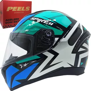 Capacete Peels Spike Ll 1st Preto/verde Agua