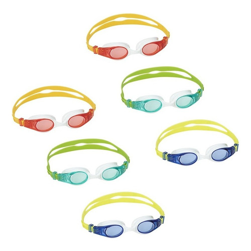 Goggles Para Niño Natación Ajustables 3 Años Mayoreo 6pz Color Azul