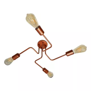 Sputnik Moderno Aranha Assimétrico 4 Hastes Sua Casa + Linda Cor Cobre 110v/220v