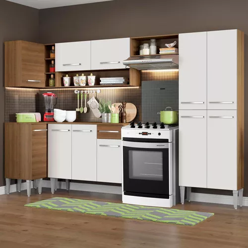 Mueble de cocina para microondas 4 estantes, color roble/negro ÁFRICA