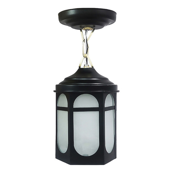 Farol Eco. Casita Colgante Negro