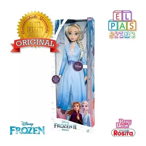 Boneca Elsa Grande Frozen 55cm Disney Original Baby Brink – Maior Loja de  Brinquedos da Região