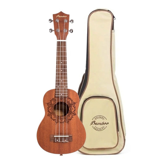 Bamboo U-21-kailua  Ukulele Soprano Pino Con Funda Incluida Color Marrón