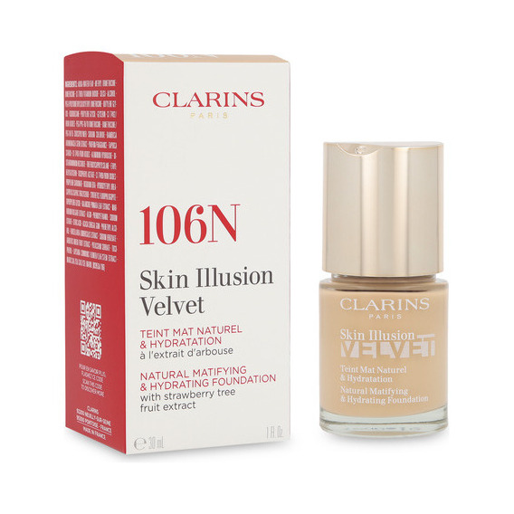 Base de maquillaje líquida Clarins 80079897 Base de maquillaje Clarins Skin Illusion Velvet Natural 106N tono 106n - 30mL
