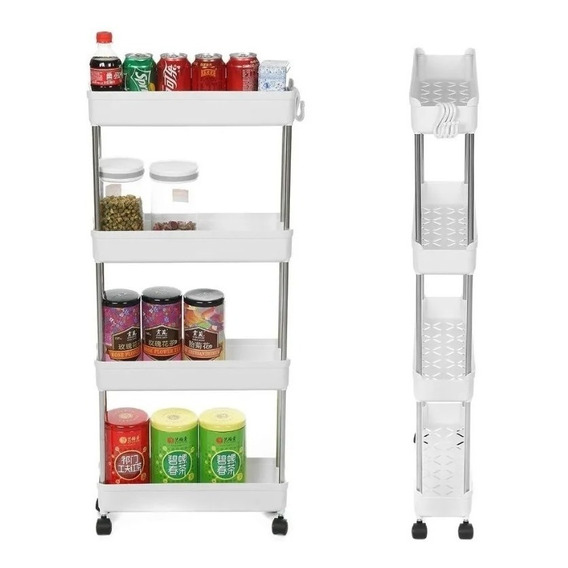 Estante Organizador Baño Y Cocina Con Ruedas 4 Niveles