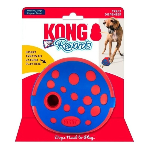Juguete Premium Para Perro Kong Rewards Wally Dispensador Color Rojo Y Azul