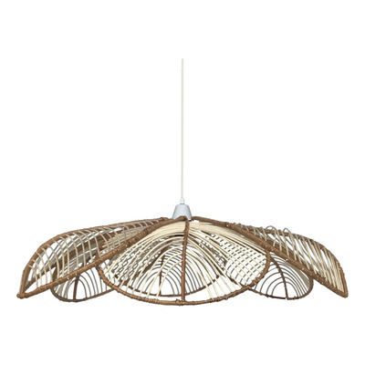 Colgante Deco Moderno De Ratán 60cm Natural Apto Led E27