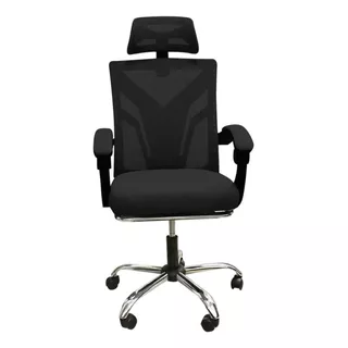 Silla De Escritorio Lumax Clyde Sin Apoyapiés Zgs-958-sa Gamer Ergonómica  Negra Con Tapizado De Poliéster