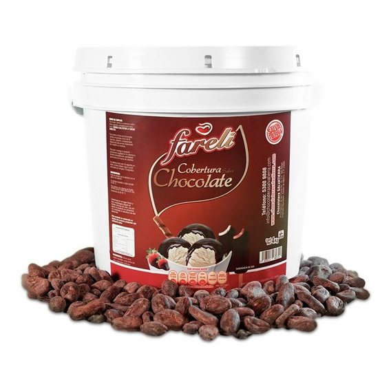 4 Kg Cobertura De Chocolate Fareli Excelente Sabor Y Calidad