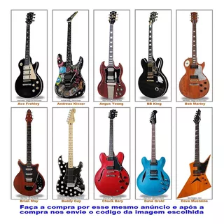 Kit Com 5 Posteres De Guitarras No Tamanho Gigante 100x40cm