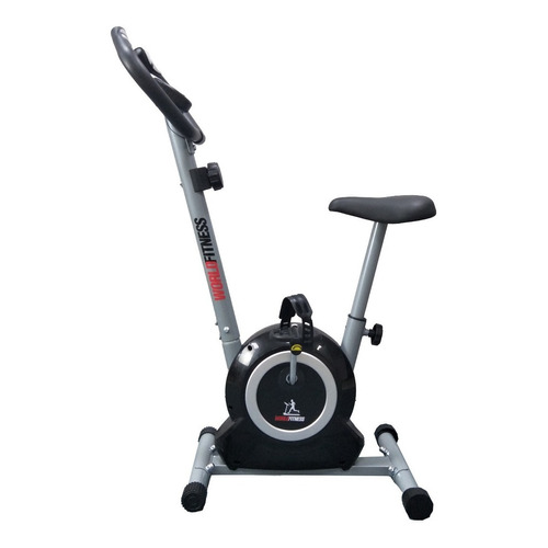 Bicicleta Fija Magnetica World Fitness 2503 H/110kg 8 Nivel. Color Gris plata