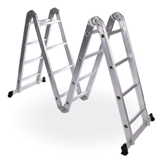 Escalera Multifuncion Aluminio Articulada Plegable 4x4 Reforzada 16 Escalones - Prestigio