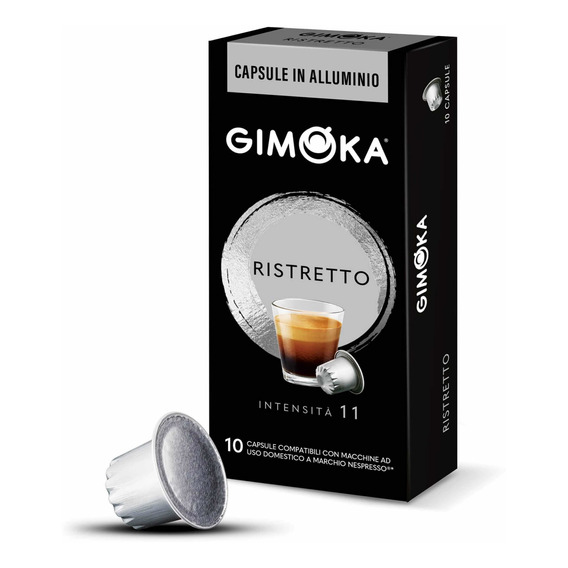 10 Capsulas Gimoka Ristretto Nespresso Compatibles Aluminio