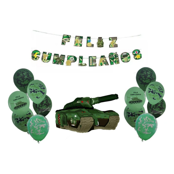 Globi® Set Decoración Guirnalda Globos Cumpleaños Militar