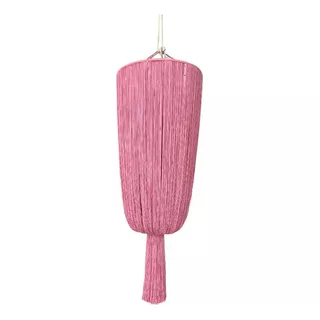 Lámpara Macramé Chongo Rosa Bajo Diámetro 50cm, Largo 1.10mt