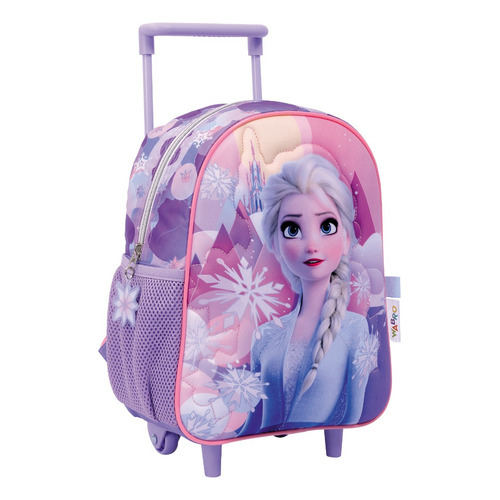 Mochila Frozen Carro Jardin 12 PuLG Pelicula Let It Go Color Lila 57809 Diseño De La Tela Espalda