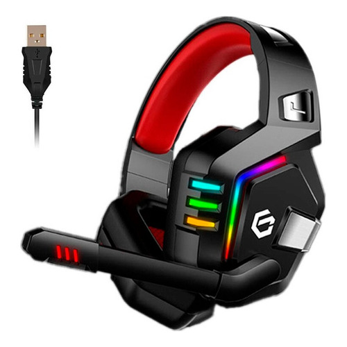 Audifonos Gamer G818 Usb 7.1 Vibracion Para Pc Ps4 Color Rojo