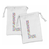 Estuche De Tocador - Ambesonne Letter L Fabric Pouch Set Of 