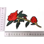 Parche Aplique Rosa Roja 14cm C/tallo Pack X 25