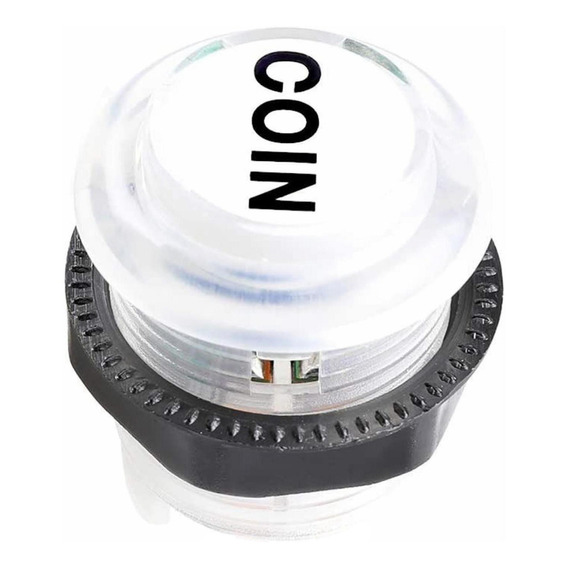 Boton Pulsador Arcade Led Generico 30mm Luz Coin Transparen